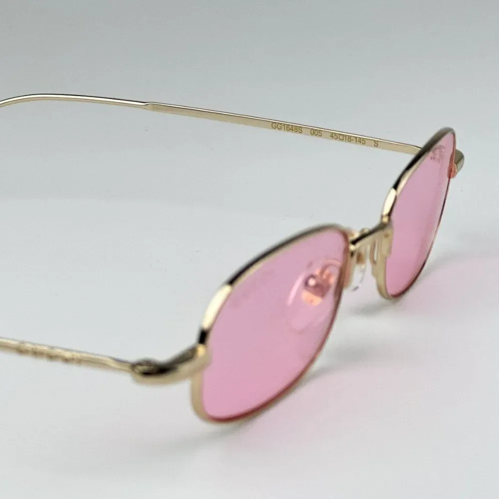 NEW Gucci GG1648S 005 Gold Pink Unisex Rectangle Sunglasses GG 1648S